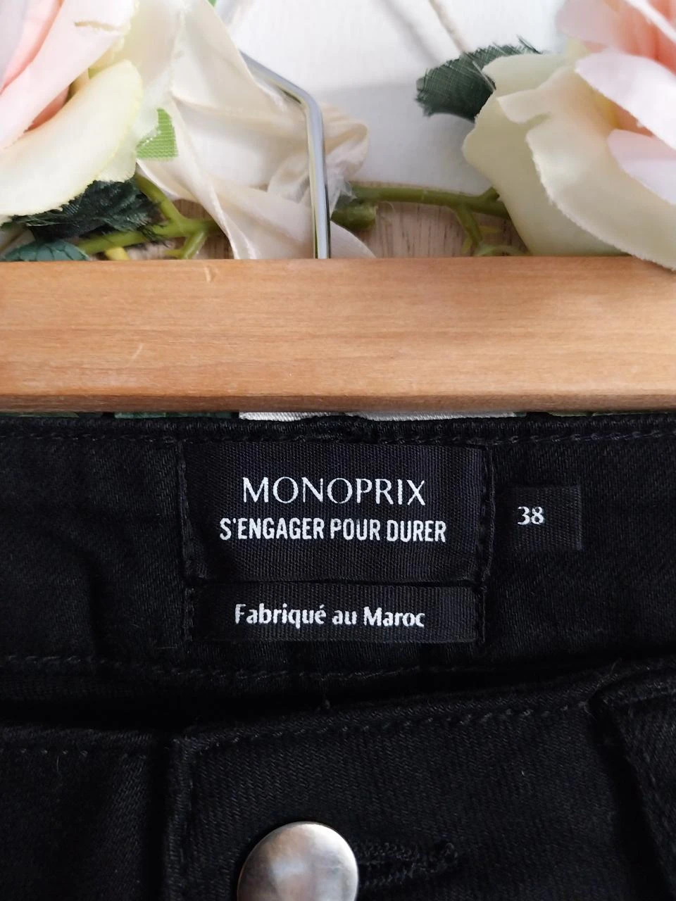 Jeans rectos elásticos negros Monoprix Talla 38 – photo 4